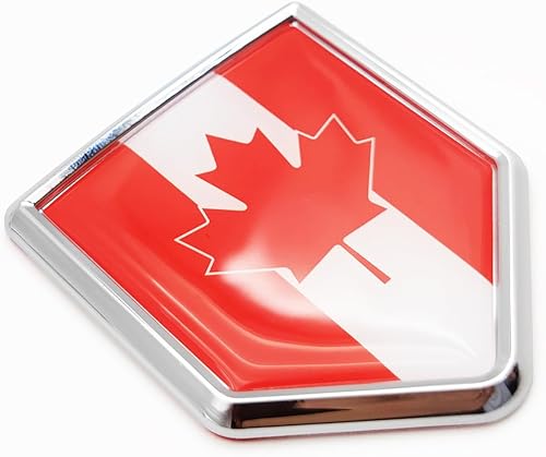 Overdecor Calcomanía de la bandera de Canadá, banderas con emblema para parachoques (paquete de 2)