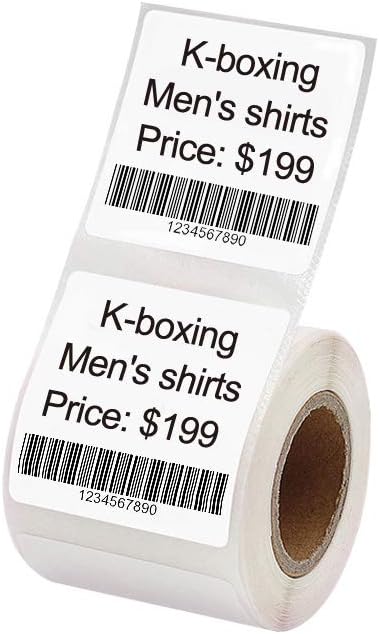 JingChen Multi-Purpose Self-Adhesive Thermal Label Paper for JingChen B11 and B3 Portable Label Printer, 40x40mm(1.6''x1.6''), 180 Labels/Roll