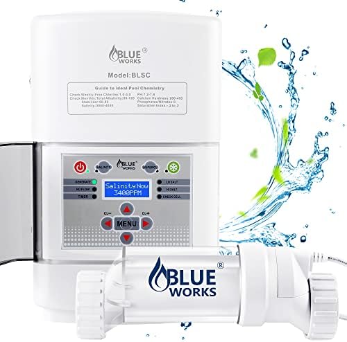 BLUE WORKS Saltwater Pool System Up to 25K Gallon Inground Salt Pool Compatible with Hayward Salt Chlorine Generator Plumbing, 2 Year USA Warranty, Clear