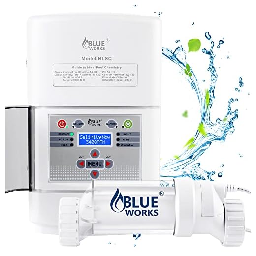 BLUE WORKS Salt Water Pool Chlorine Generator System BLSC Chlorinator| Cell Plates Made by USA Manufacturer(25,000 Gallon, Clear Cell)