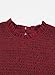 blibean Girl Fall Long Sleeve Dress Kid Fashion Boho Ruffle Neck Smocked Dresses Semi Formal Party Swing Dresses Solid Casual Trendy Dressy Clothes Dark Red Size 6-7 Six Seven Year Old