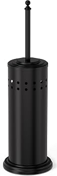 Dowry Toilet Plunger with Holder for Bathroom | Hidden Toilet Bowl Cleaners Long Handle with Cover Powerful Force Suction Cup Heavy Duty Deep Cleaning Black 18.7In