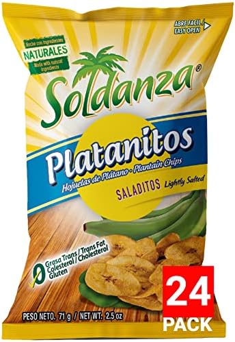 Soldanza Lightly Salted Plantain Chips, 2.5 Ounce (Pack of 24)