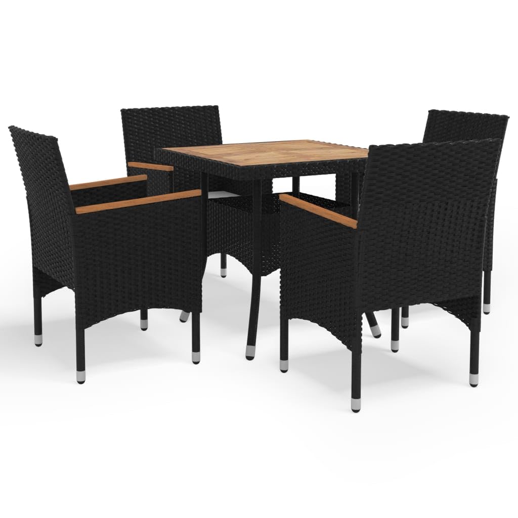 Ensemble à manger de jardin Solivagant durable contre la pluie et les UV noir