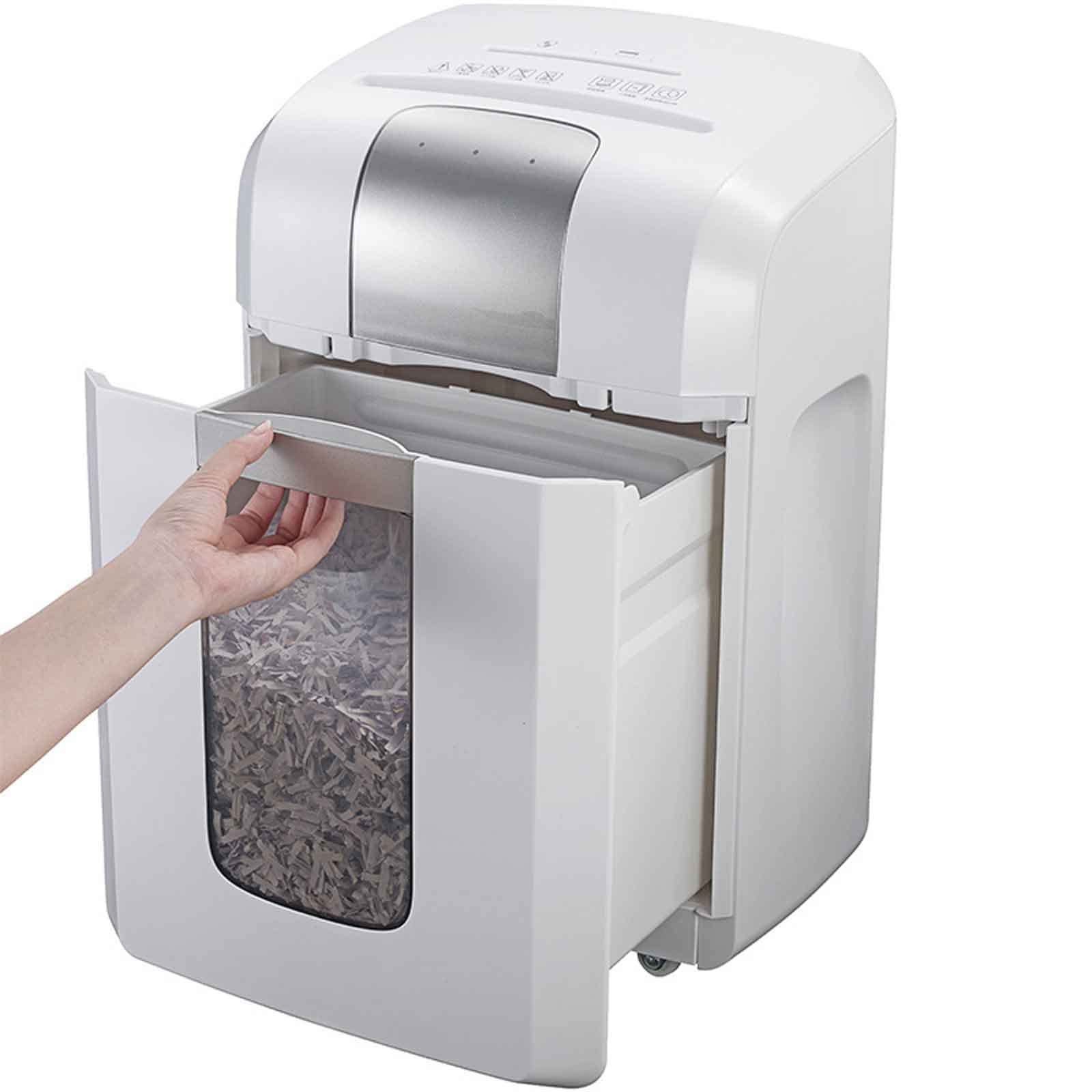 Distruggidocumenti per Ufficio Manuale da 8 Fogli, riservatezza a 4 Livelli, Grande capacità 16L, Lavoro Continuo 40 Minuti, Doppi ingressi, Ruote universali, Effetto riservatezza 4X20mm