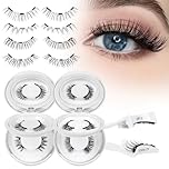4 Pairs Magnetic-Eyelashes with Applicator, Higu clace Reusable Magnetic-Lashes Natural Look, No Glue or Eyeliner Needed, Easy to Wear and Remove(Style 4C)