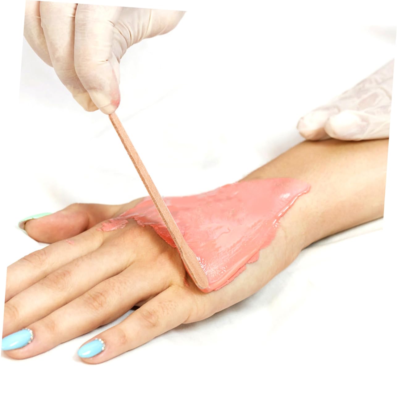 FOMIYES 300 Pack Eyebrow Nose Hair Sticks Wooden Applicators for Gentle Hair Removal Beauty Spa