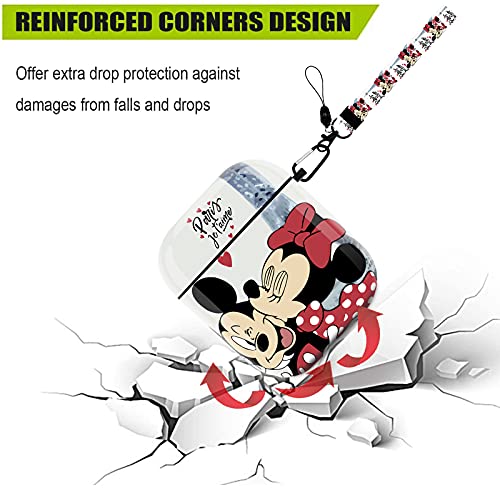 Airpods Case Designed For Apple Airpods 2 & 1,Full Protective Case Cover With Keychain And Lanyard,Shockproof Anti Case For Airpods Charging Case (Mickey And Minnie) #TOP4