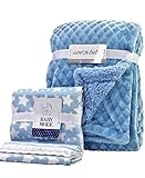 3 Stories Trading Company 5 Piece Baby Blanket Gift Set Blue