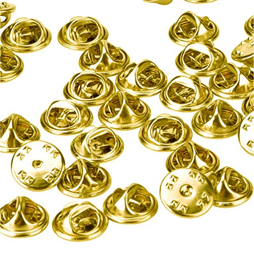 DIYEAH 100pcs Clutch Pin Backs Replacement for and Crafts Golden Silver Butterfly Easy to Use and Secure for Jewelry Making and Badges