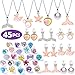 Tacobear 45 Piezas Joyas Niña Collares Anillos Pendientes Niña Corazón Estrella Sirena Collar Pendientes Clip Anillos Ajustables Princesa Joyería Articulos Fiesta Cumpleaños Regalo para Niñas