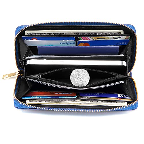 Image of VOCUS Womens Wristlet Wallet Zip Around Clutch Wallet Large RFID Blocking PU Leather Bifold with Phone Holder for Travel