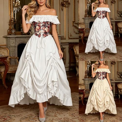 Robe de cocktail gothique avec volants et manches bouffantes amples - 2