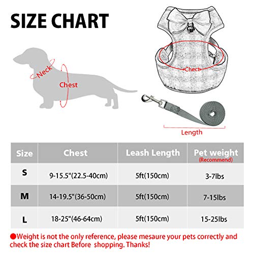 RYPET Small Dog Harness and Leash Set - Dog Harness No Pull Pet Harness with Soft Mesh Nylon Vest for Small Dogs and Cats Pink S - Thumbnail 3
