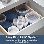 Rubbermaid Facile à trouver des contenants de stockage alimentaire Lids® avec des lids ventilés, 26 Ensemble de pièces, bleu