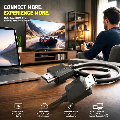 Image of Hama High-Speed HDMI Cable with Ethernet, HDMI Male to Male, 3 m, 4K Ultra HD (3840 x 2160 @ 60Hz), 18 Gbps Bandwidth, HDR, ARC, Compatible with TV, Laptop, PC, Monitor 10-Year Warranty