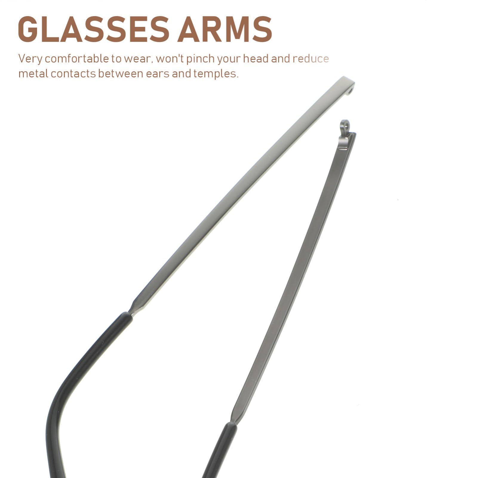 STOBOK Metal Glasses Arms Replacement Universal Eyeglass Temple Legs Accessories for Repairing Spectacles Frames Silver 5.35 Inch - Image 3