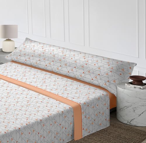 Wueps Set de Sábanas de 3 Piezas en Microfibra (Mandarina, 90cm)