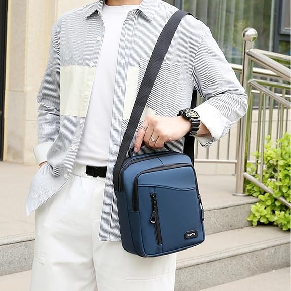 Image of CARRY TRIP Men Sling Bag with 1 Large & 1 Small Compartment, 2 Pockets, Water Resistant Crossbody Travel Bag -Chest Shoulder Side Bag for Travelling, Daily Use - Compact, Lightweight & Durable