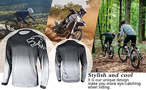 Men's Mountain Bike Shirts Long Sleeve MTB Off-Road Motocross Jersey Quick Dry&Moisture-Wicking - Image 6