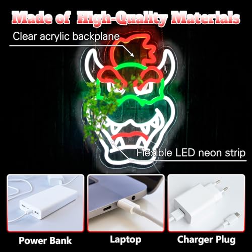 Image of Anime Neon Sign Gaming Neon Sign Anime Flex Neon Light Sign Bedroom Wall Decor Bar Shop Sign Gamer Gifts for Boys (Long)