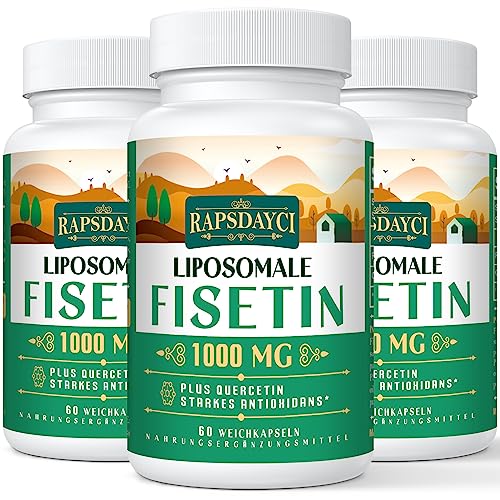 Liposomale Fisetin und Quercetin 1200mg - 60 Weichgelkapseln (1000mg Fisetin 200mg Quercetin) - verbesserte Aufnahme - Leistungsstarkes & 100% natürliches (60 Stück (3er-pack))