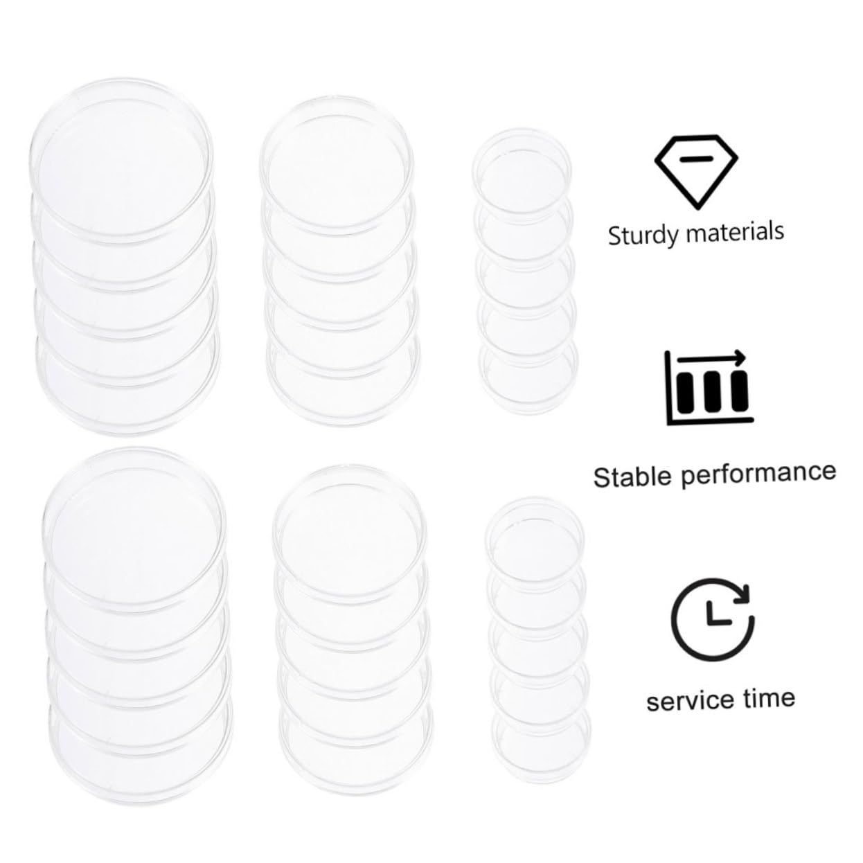 VILLFUL 30pcs Petri Dish Petri Plate Lab Dish Cell Culture Dish Petri Tray Culture Plates Laboratory Supplies Laboratory Dish Tissue Culture Dish Culture Dishes Transparent Plastic