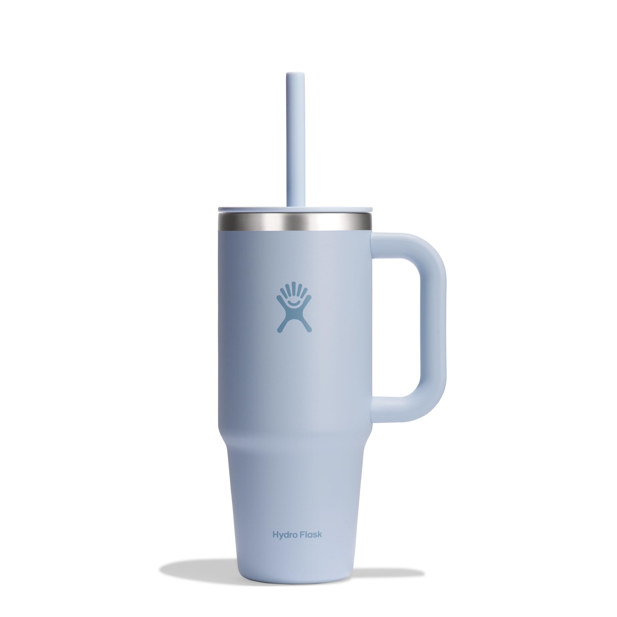 HYDRO FLASK - Travel Tumbler 709 ml (24 oz) with Closable Press-In Straw Lid - Stainless Steel - Double Wall Vacuum Insulated - Splash resistant lid - Surf
