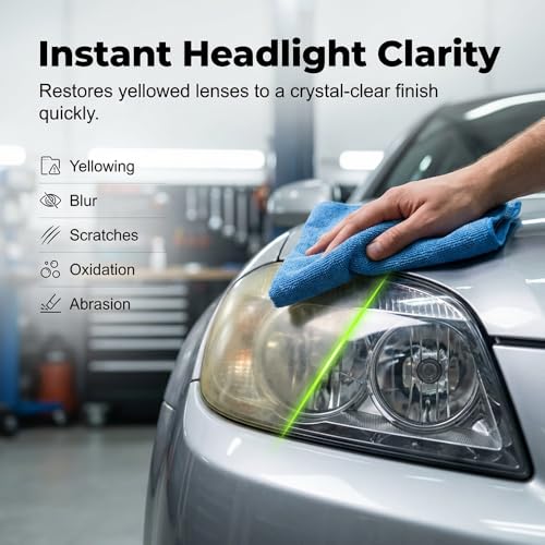 Image of Headlight Restoration Kit, Car Headlight Cleaner & Restorer Polishing Kit | Restoration Spray, No Power Tools Required, For Yellowed Oxidized Foggy Plastic Lenses, Fits Most Automotive Headlamps