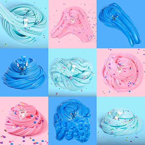 Image of Tonlead 3 Pack Butter Slime Kit, Slime Pack With Shark Slime Latte Slime Stitch Slime, Soft Putty Non-Sticky Sludge Toys, Birthday Kids Party Favors For Girls Boys(100Ml Each*3)