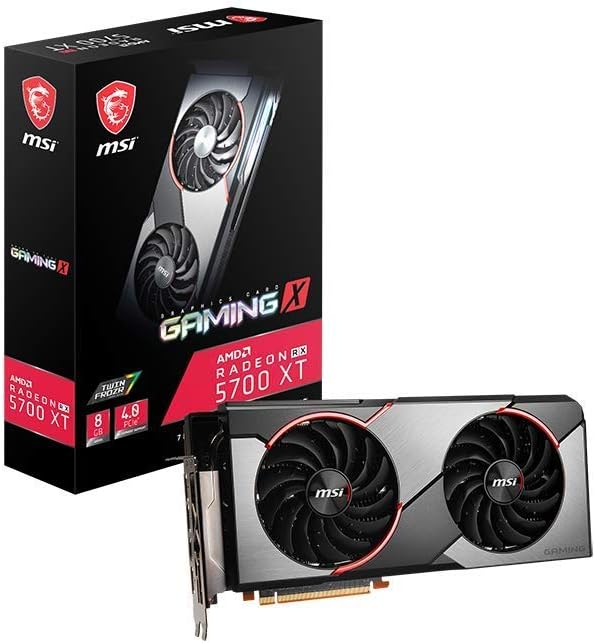 MSI Radeon RX 5700 XT Gaming X Graphics Card '8GB GDDR6, 1980Hz, RGB Mystic Light, AMD NAVI 10 XT GPU, 3X DisplayPort, HDMI, Dual Fan Cooling System' (Renewed)