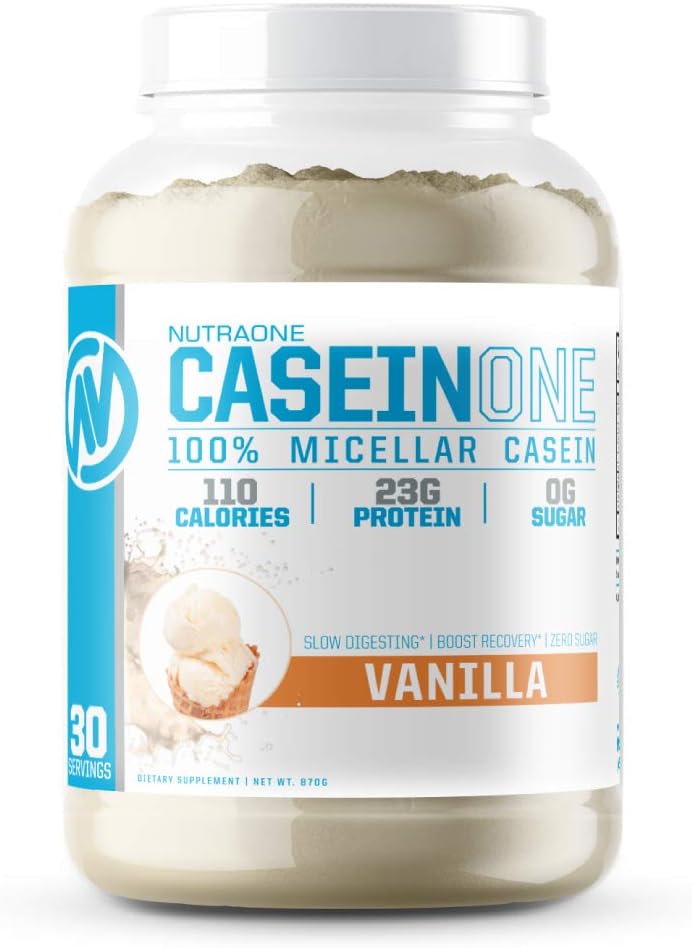 NutraOne CaseinOne Casein Protein Powder No Sugar 100% Casein Protein Powder (Vanilla – 1.91 lbs.)
