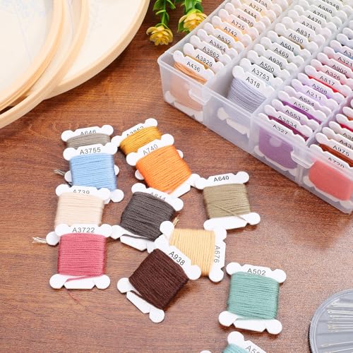 Image of EXCEART 80 Colors Embroidery Thread Cotton Yarn 13.1Ft Each Multi-Color Sewing Thread for Hand and Machine Use DIY Crafts Cross Stitch and Friendship Bracelets
