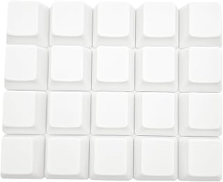 OEM Profile White Blank Keycaps PBT Material 1U R4 Keycap for MX switches Mechanical Keyboard (White, 20pcs)