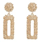 Statement Drop Earrings Gold Rectangle Geometric Dangle Earrings Women Fashion Jewelry for Party Pro