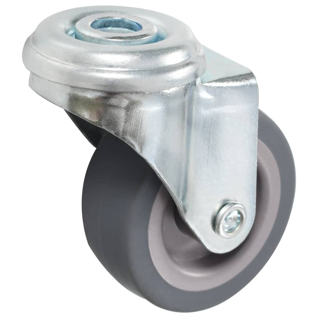 12 ruedas giratorias con agujero trasero de 50 mm, material de goma TPR, capacidad de carga de 35 kg, 6 ruedas con freno, para taller, transporte, plataforma, almacén, operación industrial