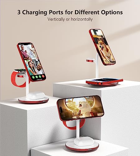 Image of XooFly 3 in 1 Magnetic Wireless Charging Station for Apple Devices,15W