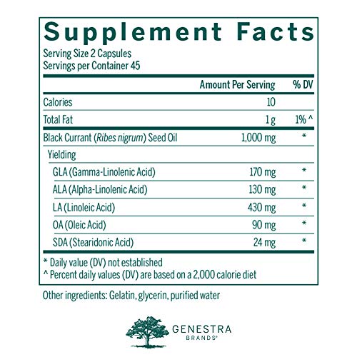 Genestra Brands Gla 90 Black Currant Oil | Promotes Optimal Skin Health And Supports Overall Health | 90 Capsules #TOP1