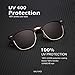 KALIYADI Polarized Sunglasses for Men and Women Semi-Rimless Frame Driving Sun glasses UV Blocking