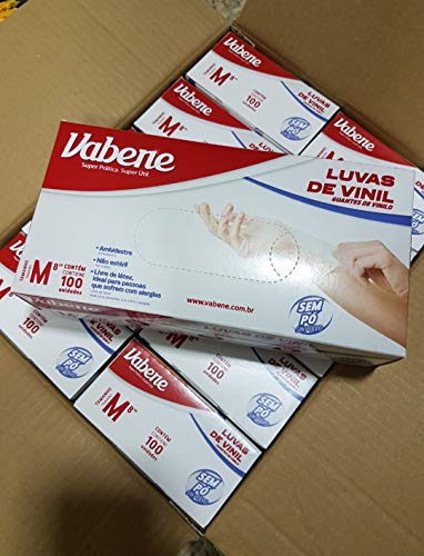 De Vinil Vabene M Média Descartável Transparente Sem Pó 100 Unidades