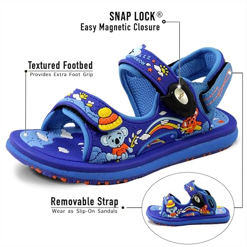 Image of Gold Pigeon Shoes Easy SNAP LOCK Outdoor Water Kids Toddler Sandals for Girls & Boys. Everyday, Vocation, Pool, Summer, Beach Essentials.