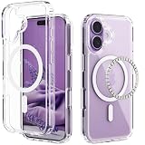 IDweel Magnetic for iPhone 17 Case, Compatible with Magsafe, Shockproof Shock Absorption, Slim Fit & Lightweight, Scratch-Resistant Protective Bumper Cover for iPhone 17 6.3″,HD Clear