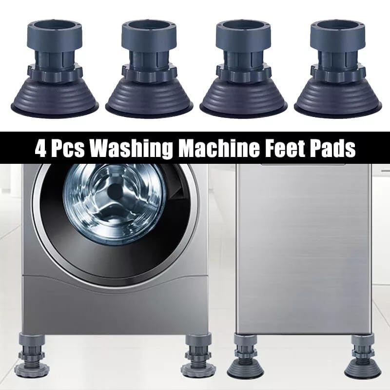 Image of 4 PCS Anti Vibration Pads for Washing Machine | Heavy Duty Anti Slip Rubber Feet Stand for Washer, Refrigerator & Furniture | Noise Reduction, Floor Protection & Height Increase (darkgreyad)