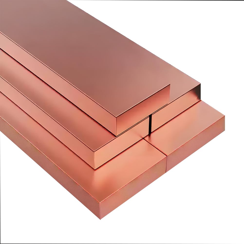 Sbarra Piatta in Rame T2, Barra in Rame Puro Massiccio per Creazione di Gioielli, Progetti Creativi, Saldatura, Riparazioni Elettriche e Applicazioni Termoconduttive,5mm*25mm*1000mm