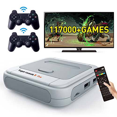 Kinhank Retro Game Console with 117,000+ Classic Games,Super Console X PRO Video Game Console,Emulator Console for TV,4K UHD Output,5 Players,LAN/WiFi,Best Gifts (PRO-256)