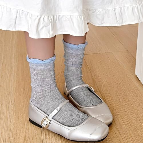 Image of Women's Cute Crew Socks, Casual Athletic Cotton Bowknot Cherry Calf Novelty Socks for Women