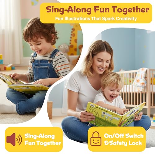 Image of Steve and Maggie Sound Book - Interactive Sing Along Books for Toddlers 10 Button Musical Learning Toys, Talking Books for Kids Educational Gifts for Boys & Girls (Wild Animals)