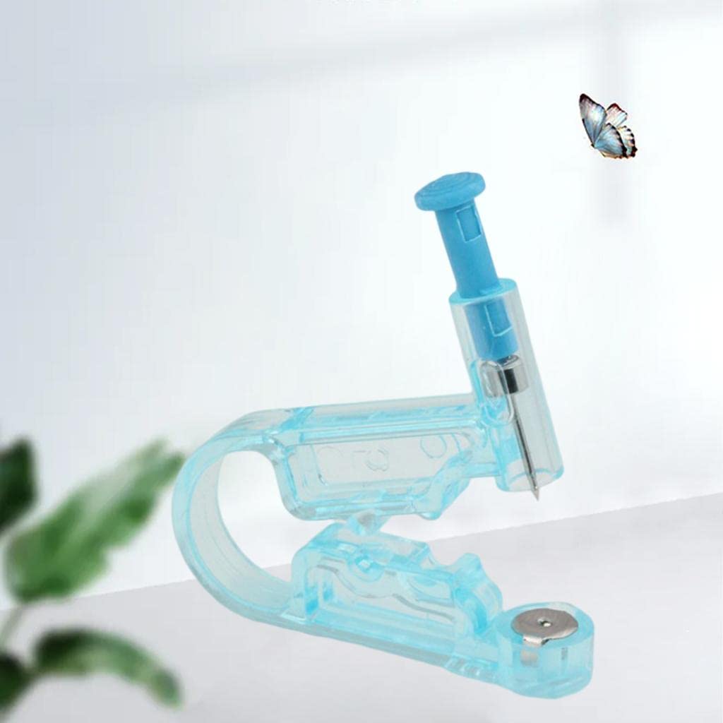 Disposable Painless Ear Piercing Without Inflammation Nail Gun Kit for Salon Men, Punk Portable Self Piercing Tool - Round Head