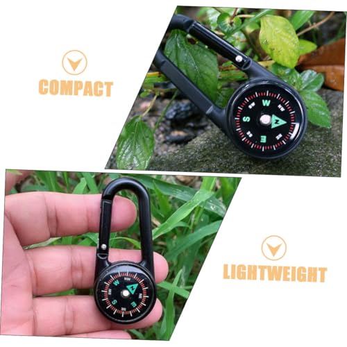 2 piezas brújula con mosquetón mini portátil para camping miniatura 3