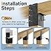 4 Pcs 4x4 Pergola Brackets for Wood Post, Heavy Duty 14 Gauge Post Top Rafter Brackets, Pergola Wall Mount Bracket Kit with Screws Black Deck Railing for Patio Pergola Log Cabin